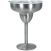 AGH Stainless Steel Margarita Tumbler with Lid, 10oz Insulated Martini Glasses, Double Wall Insulated Cocktail Tumbler Wine Glasses for Party, Vacation, Picnic, Pool, Beach Patio (1, Stainless Steel)