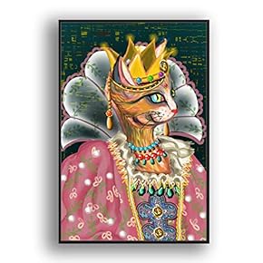 Framed Canvas Wall Art for Living Room, Bedroom Funny Cats Abstract Oil Painting Features Canvas Prints for Home Decoration Ready to Hanging - 16x24 inches