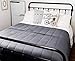 HomeSmart Products Weighted Blanket 15 lbs - Provides Medium Pressure - 400 Thread Count Cotton Blankets for Adults - Use as a Throw or Comforter - Grey 60x80