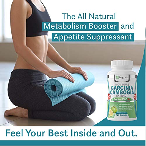 BioGanix 100% Pure Garcinia Cambogia Extract Premium 1600mg XL (120 Veggie Capsules - 2 Month Supply) Ultra Natural 60% HCA, Max Weight Loss Support - Thumbnail 4