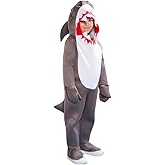 ReneeCho Boys Shark Costume Kids Onesie Pajamas Halloween Sea Animal Suit Onesie
