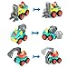 Leyic Pocket Car Toys, Sliding Vehicles Trucks Toy Sets for Baby Toddlers Over 18 Months – ( Set of 6: Bulldozer, Excavator, Dumper, Cement Mixer, Forklift, Road Roller)