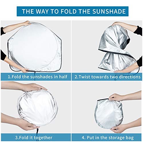 Car Windshield Sun Shade, Foldable Sun Shade for Windshield, 63" x 33.8