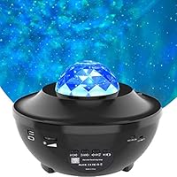 LED Sternenhimmel Projektor, Amouhom Ozeanwellen Projektor mit Fernbedienung/Bluetooth 5.0/360°Drehen /3...