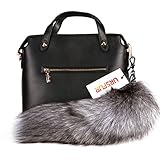 URSFUR Real Fox Tail Cosplay Toy Fur keychain Alopex Lagopus Handbag Accessories Key Chain Ring Hook Tassels