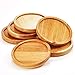 IHUIXINHE Bamboo Plant Saucer Round Plant Pot Tray Indoor Outdoor Plants, Set of 6 (Round)