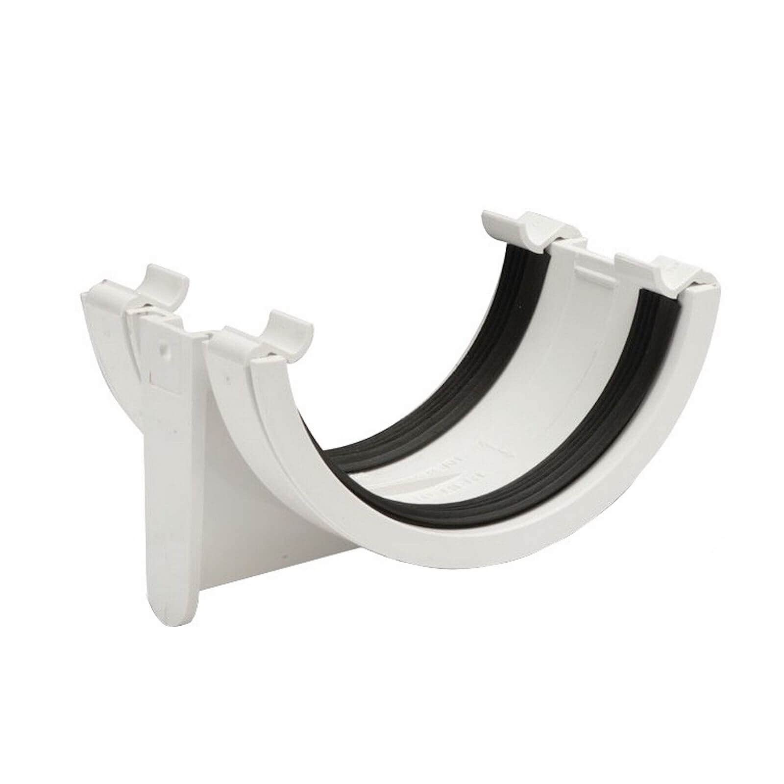 POLYPIPE RR102 White Union Bracket for 112mm Half Round guttering System