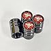 US85 Red Toyota Black Chrome Auto Car Wheel Tire Air Valve Caps Stem Cover