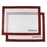Imarku Silicone Baking Mat Set of 2,Non-Stick,Heat Resistant, Durable Bakeware ,Ideal for Macaron/Pastry/Cookie/Bun/Bread Making - (11 5/8