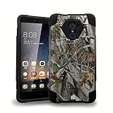ZTE Max Duo LTE Z963VL / Z962BL - [Real Tree Camo] Premium Dual Layer Slim Fit [Impact Resistant] Tough Rugged Armor Kickstand Cover Case and Atom LED