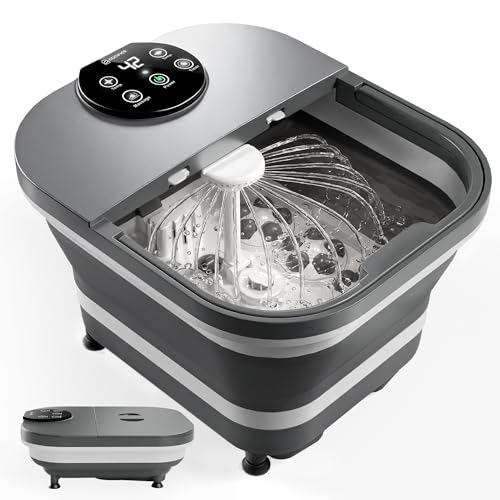 COMFIER 2026 Folding Foot Bath with Heating, Shower & Temperature Control, Foot Bath with 30 Shiatsu Massage Balls, Automatic Massage & Anti-Splash Design, Wellness Gift for Men and Women