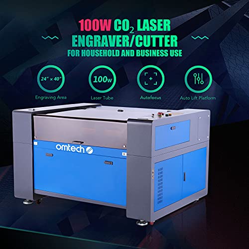 OMTech 100W Laser Engraver and Cutter with LightBurn, 24x40 inch