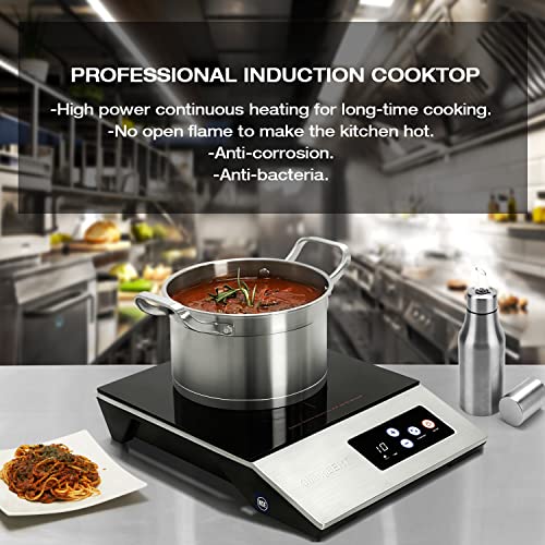 ChangBERT 1800W Induction Cooktop, Portable, Large 8” Heating Coil, 12