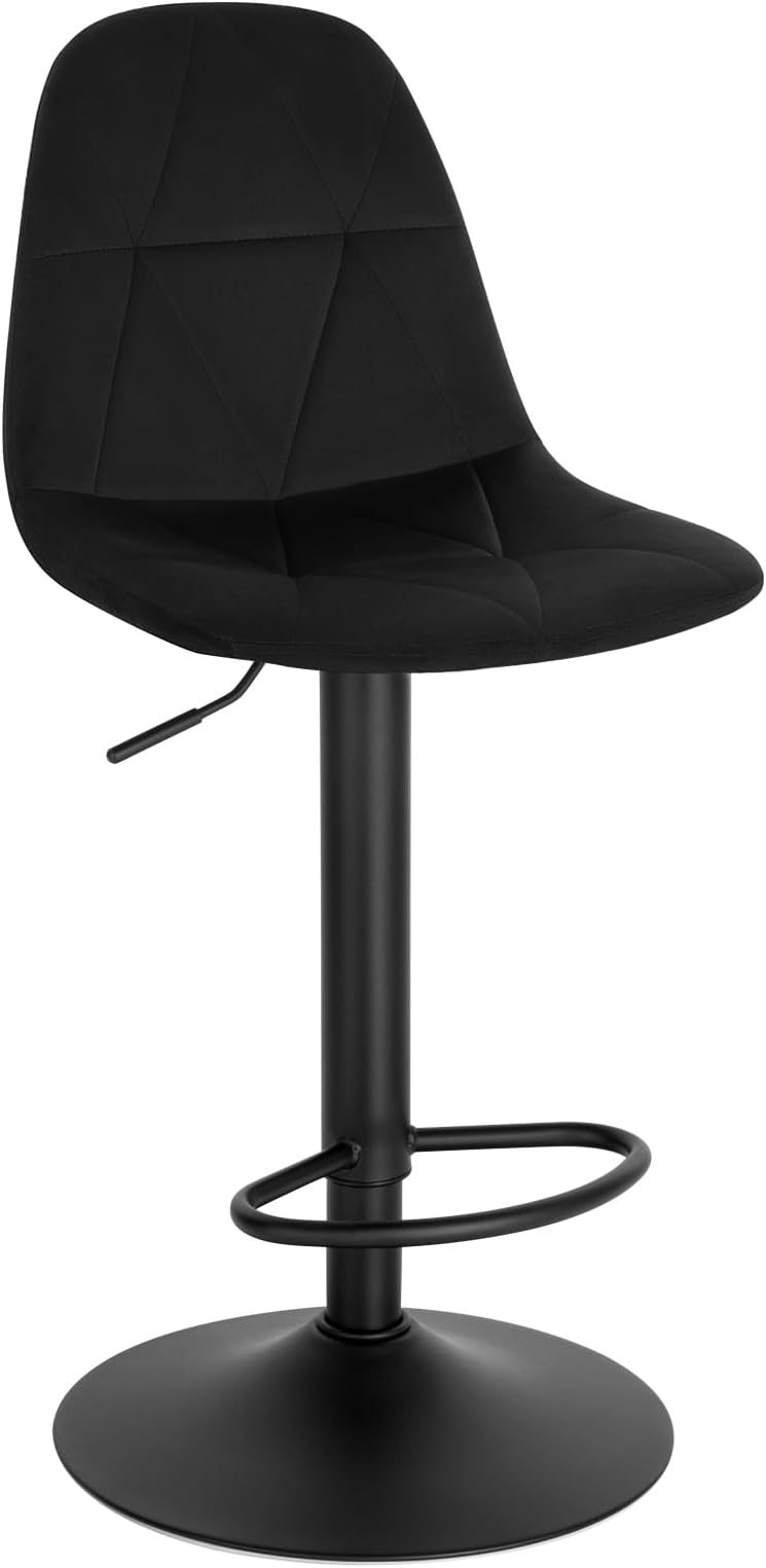 Lestarain LBAI64003-1 Kitchen Barstool Velvet Backrest 360° Swivel 60-81cm