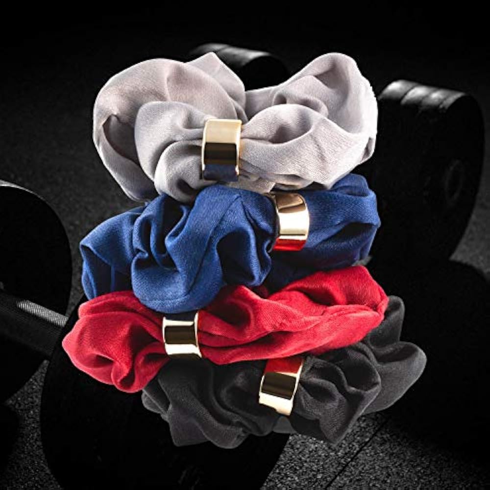 Hair Scrunchies, Cute 18 PACK, Soft Ties, Removable Gold ...