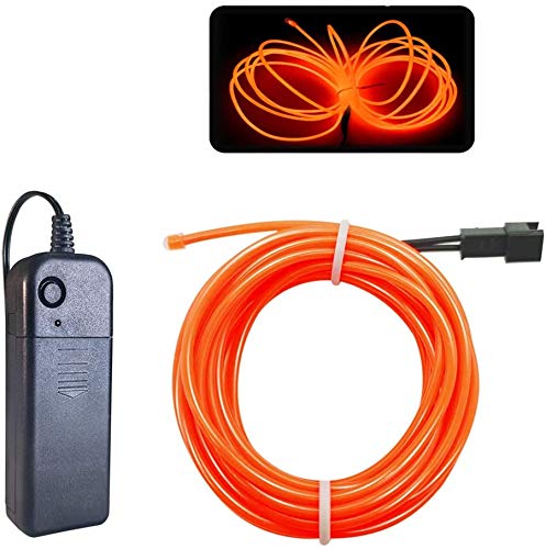 Balabaxer EL Wire Orange, 32.8ft/10m Neon Lights Portable Electroluminescent Wire for Parties, Halloween, Christmas, DIY Decoration