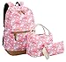 Bookbag Girls School Backpack Cute Schoolbag fit 15inch Laptop Insulated Lunch bag for Teens Boys Kids Travek Daypack (Unicorn Pink 1)