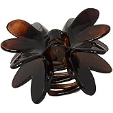Parcelona French Butterfly 3" Tortoise Shell Celluloid Acetate Girls Hair Claw Clips No Slip Sturdy Claw Clip Jaw Hair Clip Fashion Durable Styling Hair Accessories for Women, Made in France