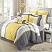 Chic Home 8-Piece Embroidery Comforter Set, King, Livingston Yellow