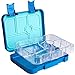 LUNCH2GO Leakproof Bento Lunch Box for kids and toddlers - Reusable 6-compartment container set for children - Preportioned case to pack healthy balanced meals (Blueberry Blue)