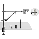 SMALLRIG Triangle Camera Desk Mount, Overhead Desk Clamp Phone Mount | with Auxiliary Support Rod, with Phone Holder &amp; Ball Head for Camera/Phone/Light/Webcam, Max Load 6.6lbs