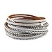 Jenia Women Star Multi-layer Leather Bracelet Braided Wrap Bangle Cuff Alloy Magnetic Clasp