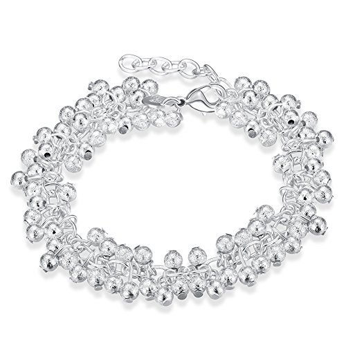 AOVR Fashion Link Bracelet Women's 925 Sterling Silver Plated Light Grapes Winding Wrist Bracelets