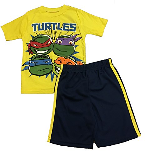 Nickelodeon Ninja Turtle 2 Piece Boy's Shorts Set (6, Yellow)