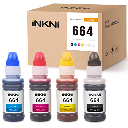 INKNI Compatible Ink Bottle Replacement for Epson 664 T664 Refill Ink