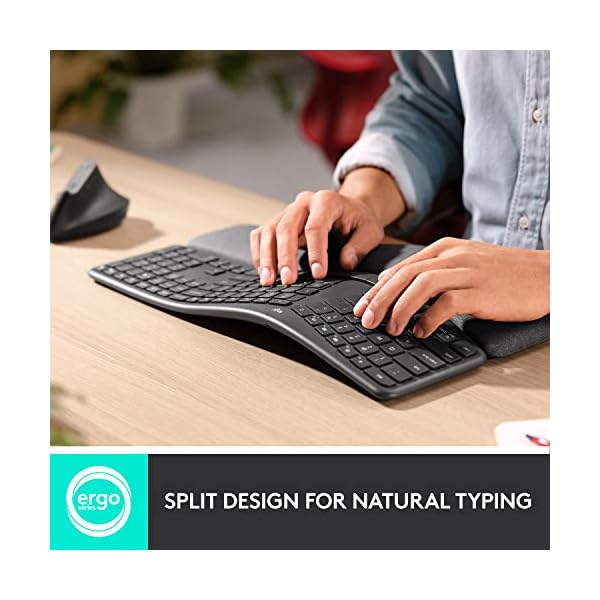 Logitech-ERGO-K860-Wireless-Ergonomic-Keyboard-with-Split-Keyboard-Layout-Wrist-Rest-Support-Natural-Typing-Dark-GreyStain-Resistant-WindowsMac-Bluetooth-USB-Receiver-Included--UK-Layout Logitech ERGO K860 Wireless Ergonomic Keyboard - Split Keyboard Layout, Wrist Rest, Natural Typing, Stain-Resistant…