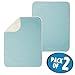 mDesign Ultra Absorbent Reversible Microfiber Dish Drying Mat and Protector for Kitchen Countertops, Sinks - Folds for Compact Storage - Extra Large, 2 Pack - Aqua Blue/Ivory