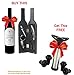ConserVino 5 Piece Wine Gift Set Bottle Shaped Deluxe Accessory Kit Novelty Hostess Tool Kit Christmas Holiday Gift Bottle Opener Corkscrew Foil Cutter Pourer Stopper Drip Ring Collar Bar Set Supplies