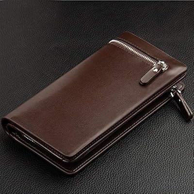 TEC TAVAKKAL Elegant Unisex Clutch Crown Wallet Long Leather Wallet with Credit Money and