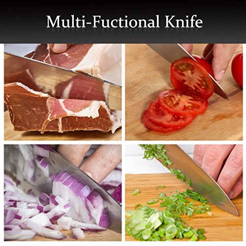 VestaWare Chef Knife 8 Inch Professional German High Carbon Stainless Steel Kitchen Knives Razor Sharp Blade & Ergonomic Handle with Gift Box
