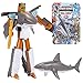 Transformer Robot,Children's Toy Shark Deformation Robot Ocean Anime Figurine Gift for Christmas Educational Toys (Gray, Shark Deformation Robot Toy)