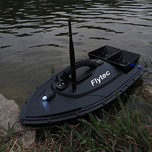 CSSD Remote Control Fishing Bait Boat Fish Finder 1.5kg Feed Delivery Loading 500m Remote Control Fishing Bait Boat RC Boat(Ship from US) (23.6 × 12.2 × 7.9in, Black)