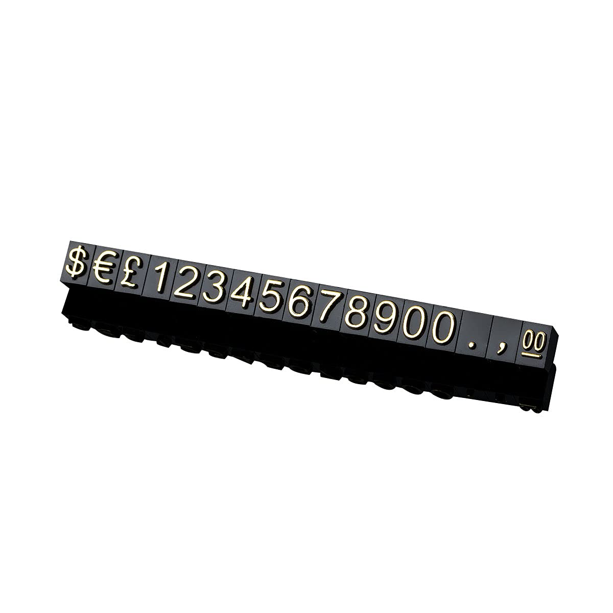 Digital Price Tag, ABS Counter Commodity Price Label Tag, £ € $ Arabic Number Price Display Board, Black Base Gold Word, 1 Set