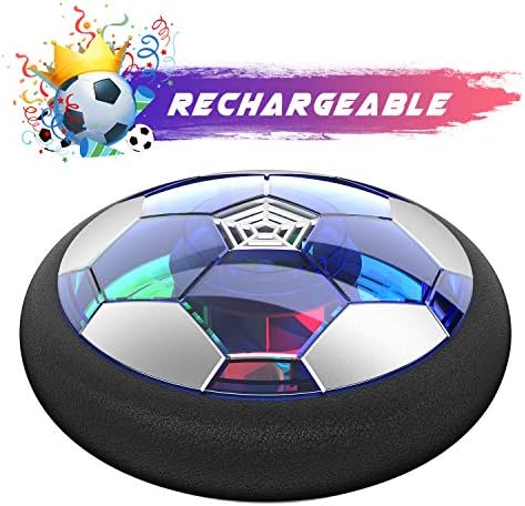 WisToyz Kids Toys Hover Soccer Ball Rechargeable Air Soccer, Soccer Ball Indoor Floating Soccer with LED Light and Foam Bumper, Perfect Time Killer for Boys, Girls, Toddler (No AA Batteries Needed)