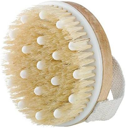 Dollshow Dry/Wet Body Bath Massage Brush Detachable Wood Natural Bristles Head Remove Dead Skin Exfoliates Stimulates Blood Circulation Reduce Toxins (Brush no handle)