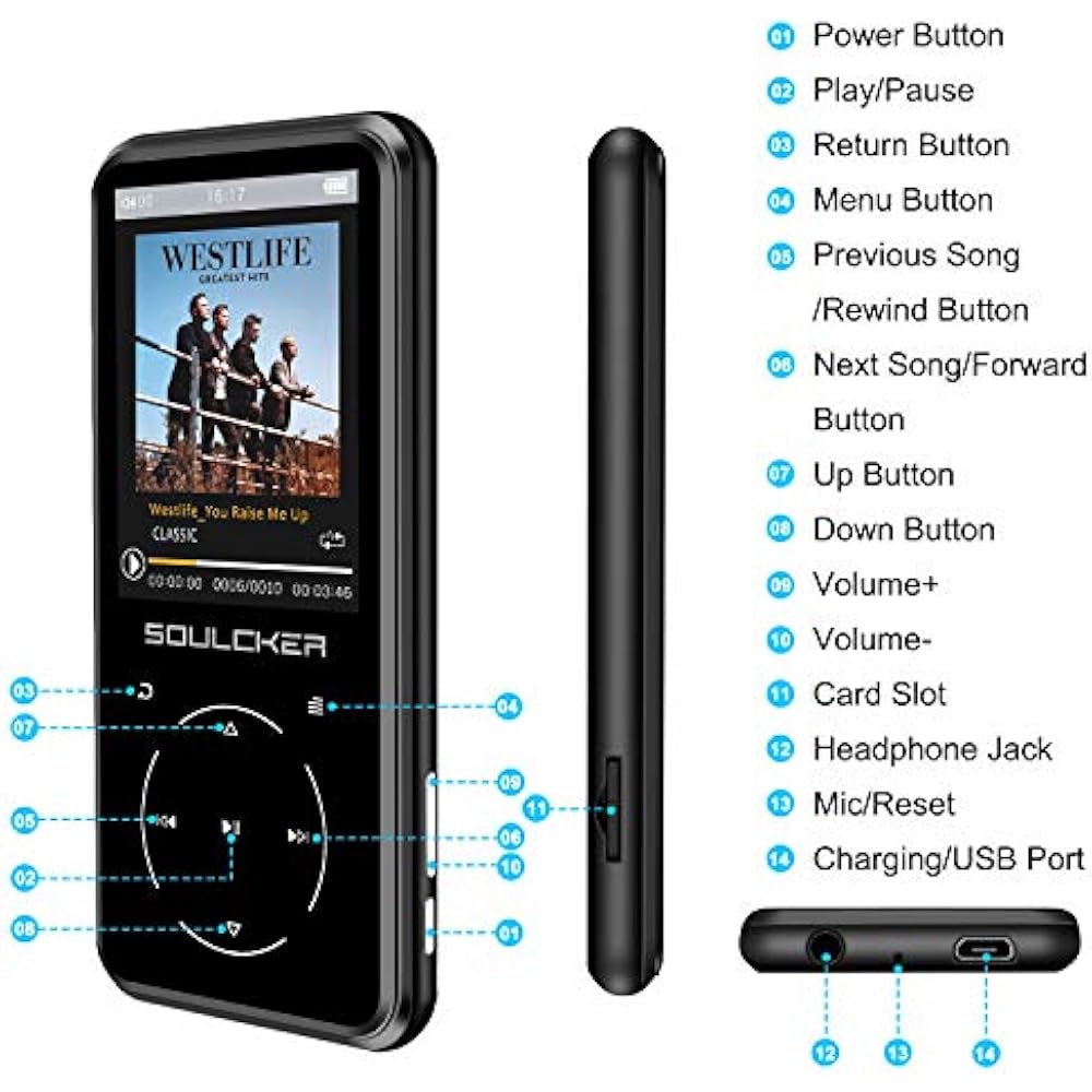 Player 16GB MP3 W/ Bluetooth 4.0 Portable HiFi Lossless Sound | eBay