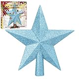 Aneco Glitter Christmas Tree Topper Shatter-Proof