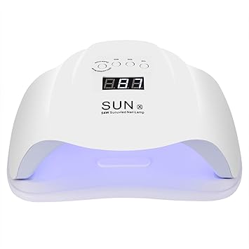 eachbeauty lampara uv para unas acrilicas secador de unas led para esmalte de gel con doble potencia y uso con dos manos blanco