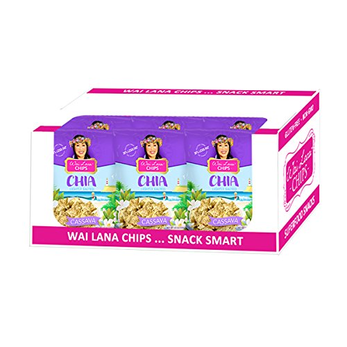 Wai Lana Superfood Cassava Chips | Gluten-Free, Veg, 3.5 Ounce (Pack of 12) (Chia - Lightly Salted)
