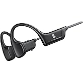 Bone Conduction Headphones, Open Ear Bluetooth Sport Headphones, IPX6 Sweat Resistant, Bluetooth V5.4, 10H Playtime, Comfortable Fit Wireless Earbuds with Mic for Running, Gym, Cycling, Outdoor, Black
