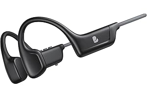 Bayhanc Bone Conduction Headphones, Open Ear, IPX6, Sweat Resistant, Bluetooth V5.4,10Hrs Playtime, Comfortable Fit Sports Wireless Earbuds with Built-in Mic for Running, Gym, Cycling, Outdoor, Black