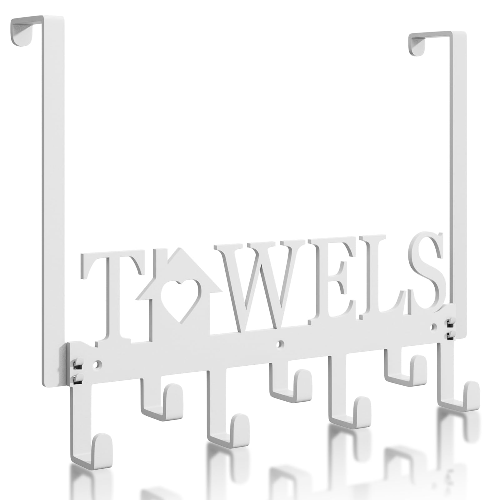 SWTYMIKI Over Door Hooks, Over Door Hanger Without Drilling, Heavy Duty Over Door Coat Hooks with 7 Hooks for Hanging Coats, Towels,Clothes, for Bedroom, Bathroom, Living Room