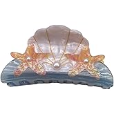 Starfish and Shell Hair Clip,Acetate Hair Claw,Small Hair Clips for Women