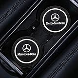 Fujun Upgraded 2 Pcs 2.75 inch Car Interior Accessories Anti Slip Cup Mat for Mercedes-Benz, fit for S Series, E Series, C Series, W Series, A Series, etc All Models