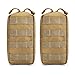 G4Free 2 Pack Tactical Molle Pouches Compact Utility EDC Waist Bag Pack Small Gear Gadget for Chest Vest Tactical Backpack(Tan)
