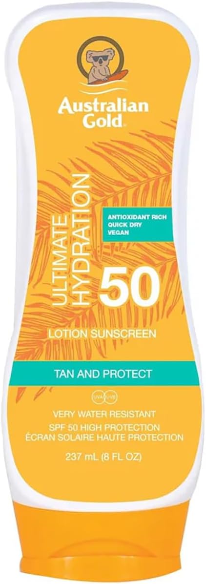 Australian Gold SPF 50+ Lotion 237ml Inverted Bottle Broad Spectrum Tanning